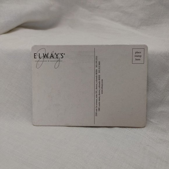 Elway's Colorado Steakhouse Post Cards One Autographed by Elway - Picture 3 of 4